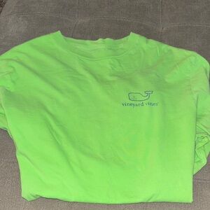 Vineyard Vines Mens Neon Green Long Sleeve Tee